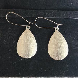 Silver Texturized Drop Earrings